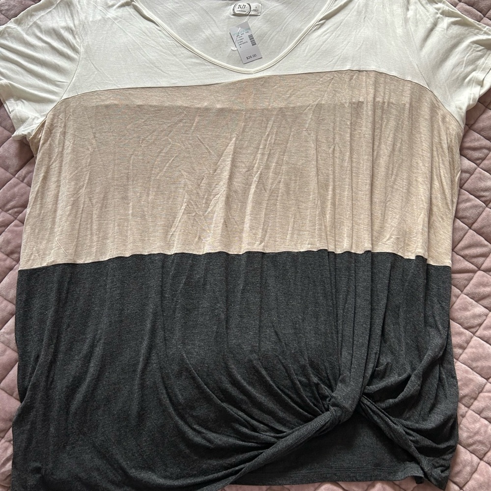Maurices Women's Color Block Tee - White and Black